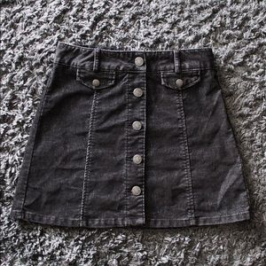 Urban Outfitters dark grey corduroy skirt NWOT